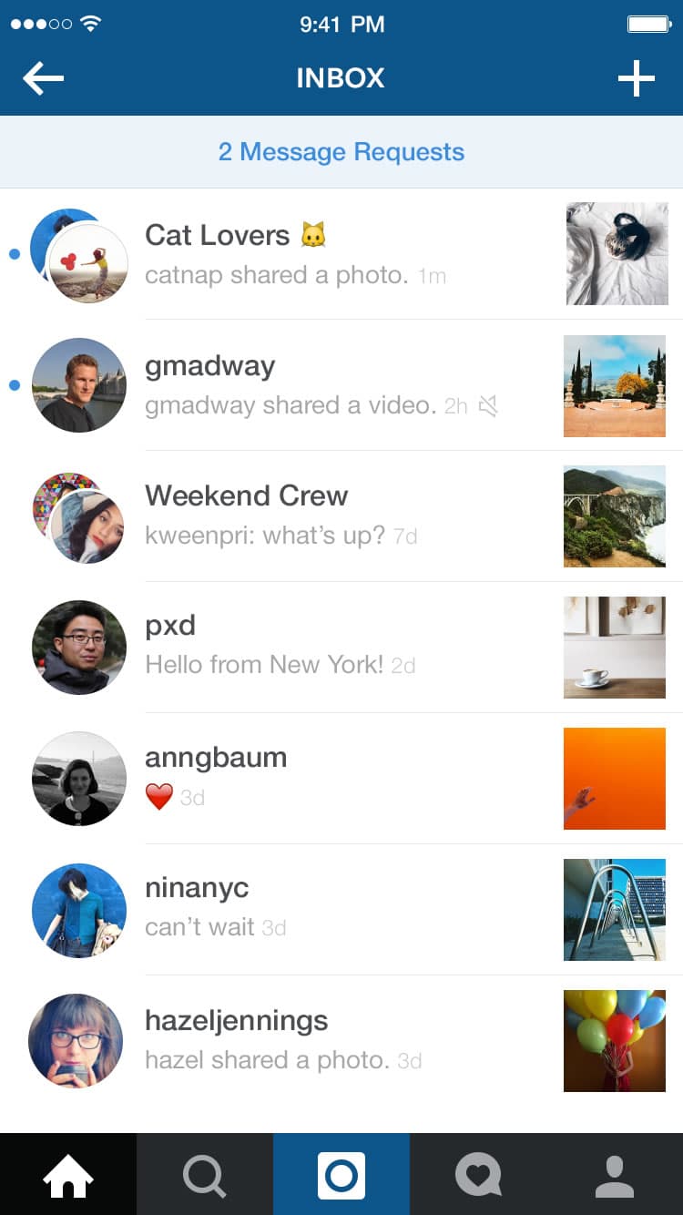 Instagram presenta novedades en su mensajero Direct