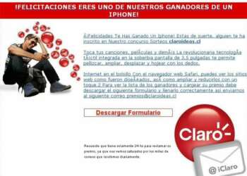 Alerta de Phishing: llega correo a nombre de Claro (América Móvil) regalándote un iPhone