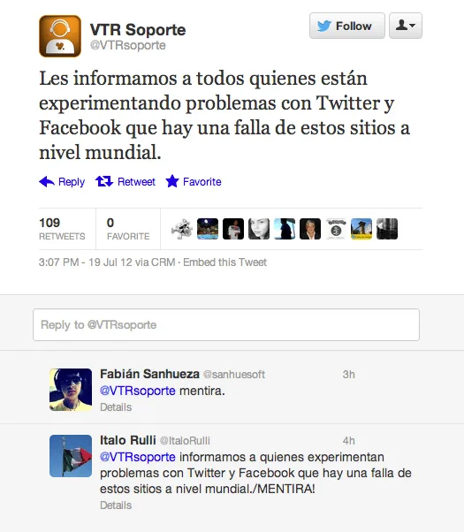 Vtr Respuesta Twitter