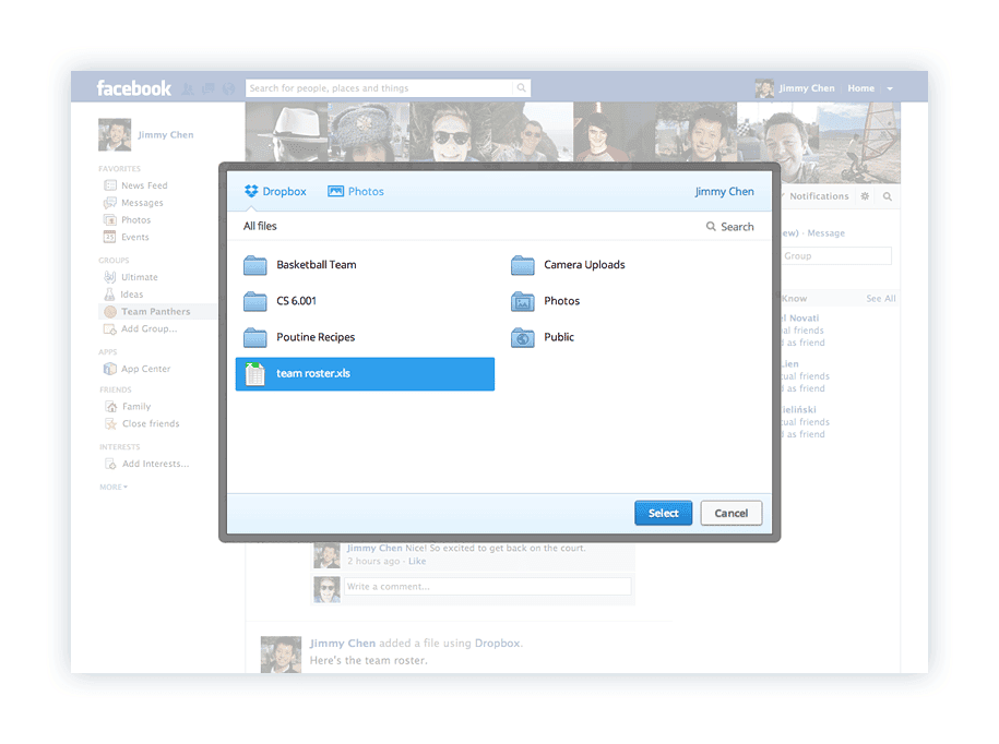 Facebook Dropbox