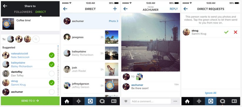 Instagram Direct Instagram Direct lo encontrarás implementado en la versión 5.0 de la plataforma.