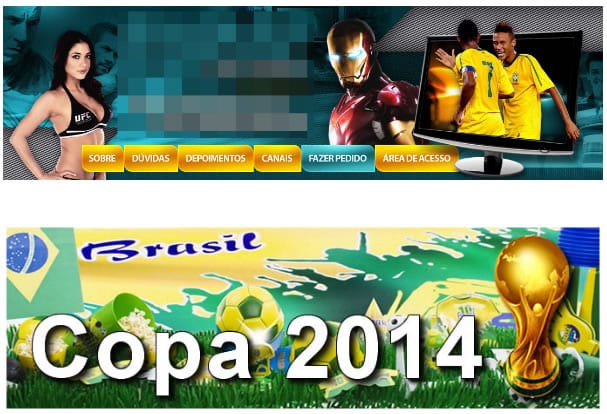 Así­ lucen algunas de estas falsas Web que prometen streaming del Mundial de Fútbol.