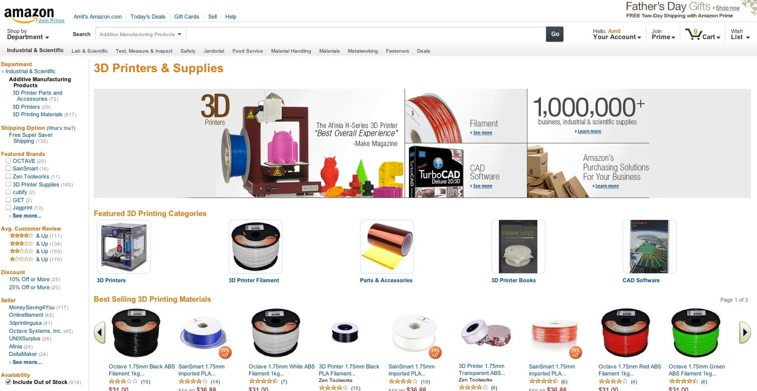 Amazon ofrecerá juguetes, decoración y artí­culos de hogar como los principales productos de su tienda de impresión en 3D.