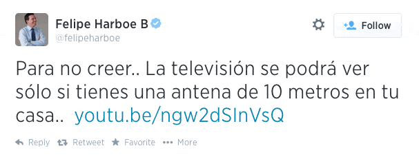Mensaje Felipe Harboe Twitter Antenas TV Digital