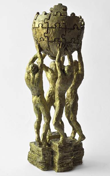Estatua Monumento Wikipedia Polonia Polonia: Así luce el prototipo de la estatua para Wikipedia propuesto por Krzysztof Wojciechowski.