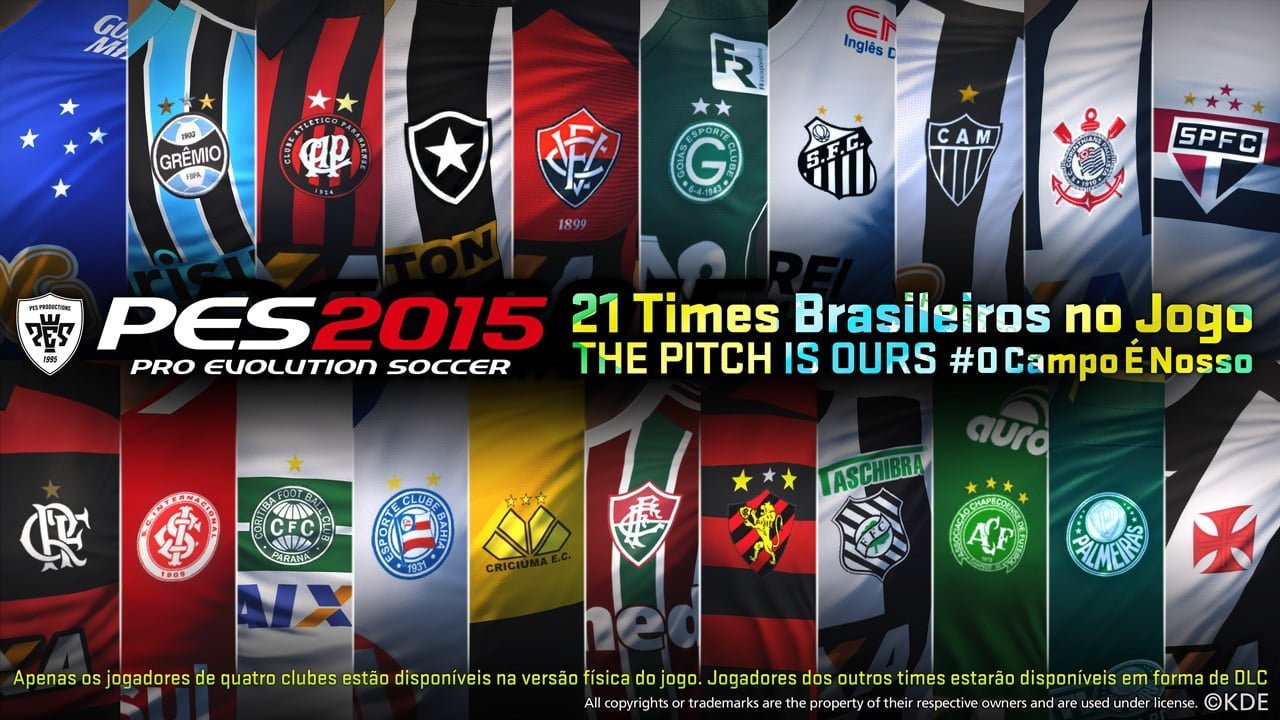 21 clubes brasileños ya están confirmados para el próximo PES 2015.
