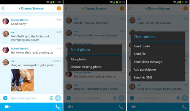 Ahora en Skype para Android no se tendrá que esperar al otro usuario para enviarle una foto.