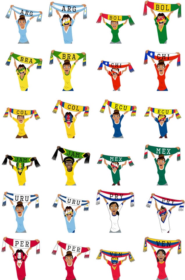 Stickers de la Copa América en Facebook.