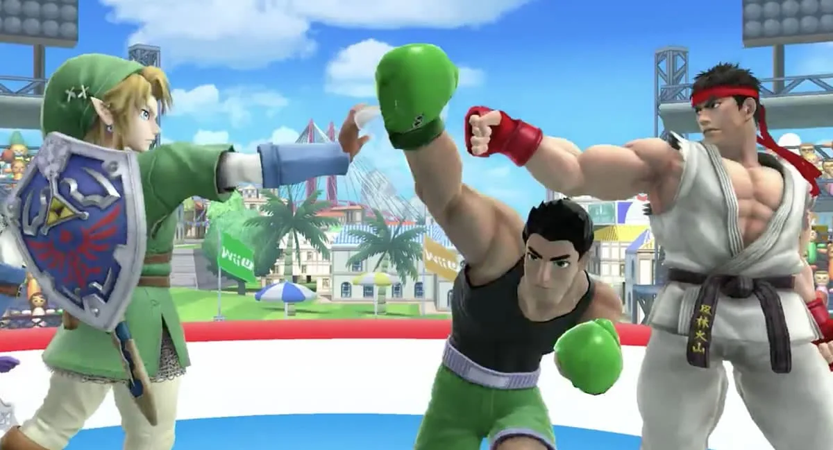 Ryu Smash Bros Ryu comparte ring con Link y "Little Mac".