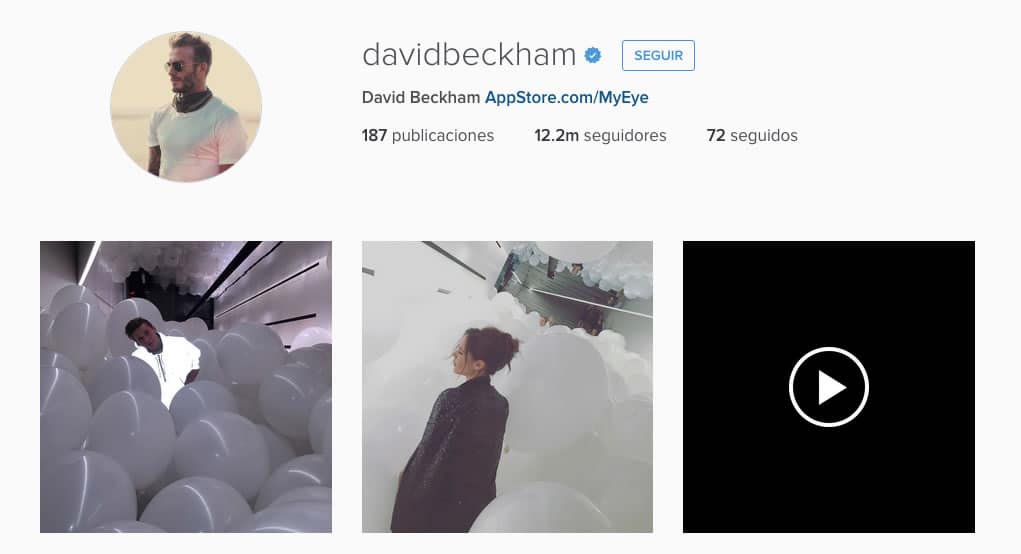 El Instagram de Beckham tiene más de 12 millones de usuarios.