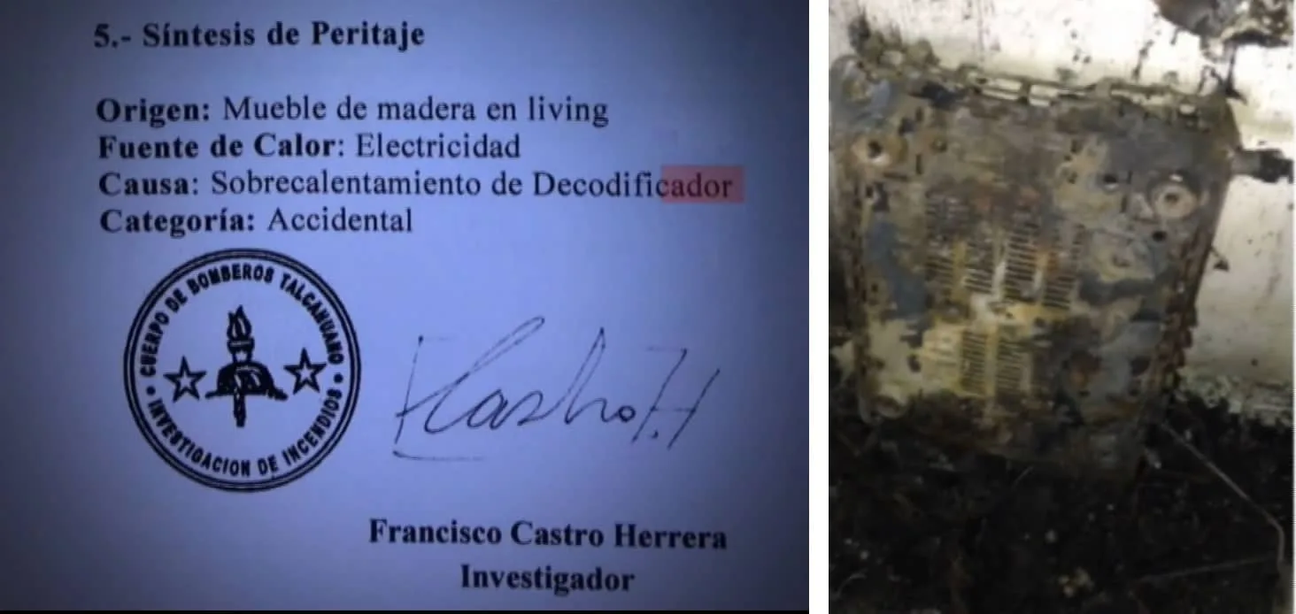 Directv Chile Incendio Decodificador Bomberos ratificó que el decodificador de DIRECTV provocó el incendio.