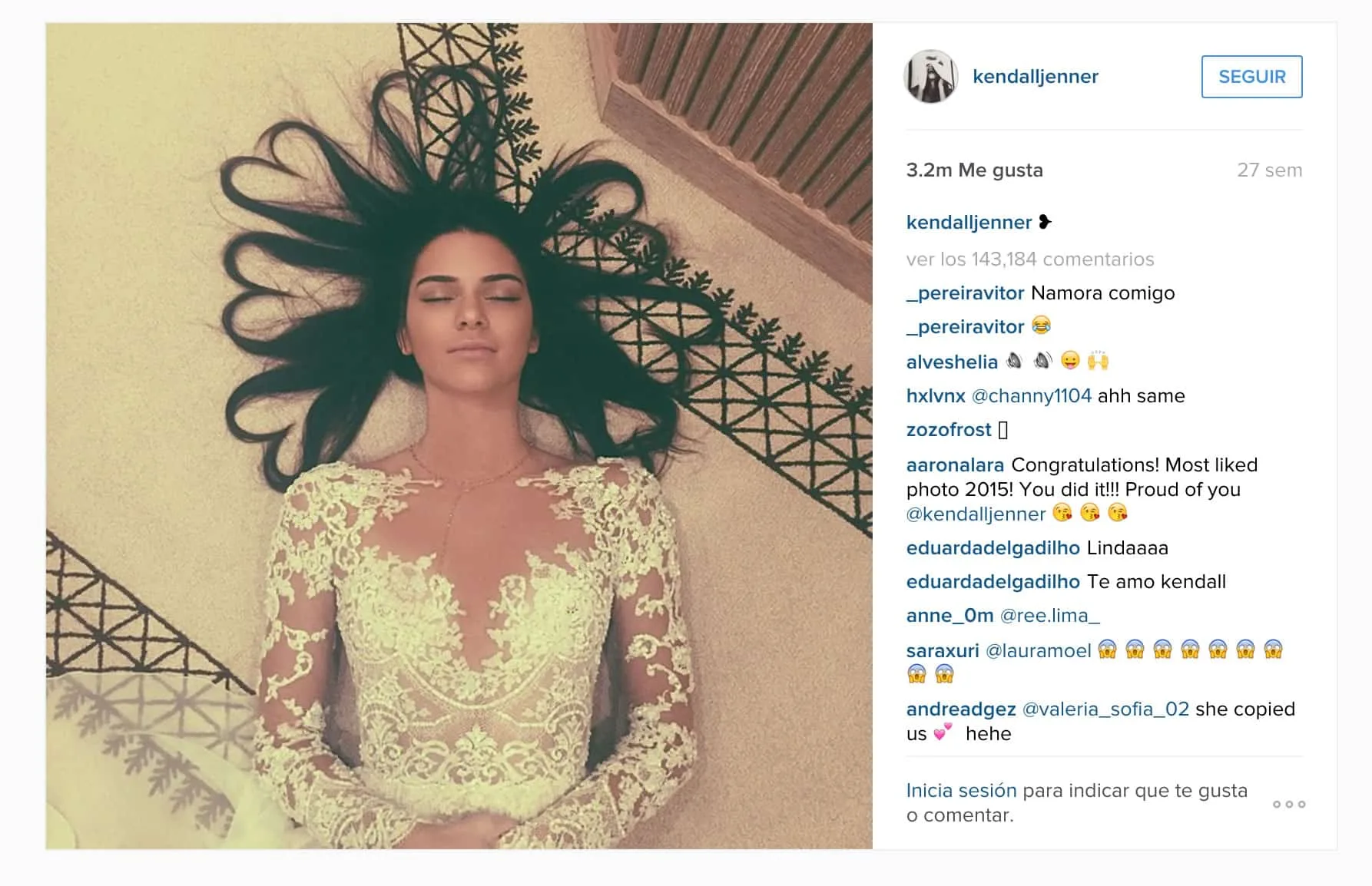 Kendall y la foto de su pelo, lo más popular en Instagram.