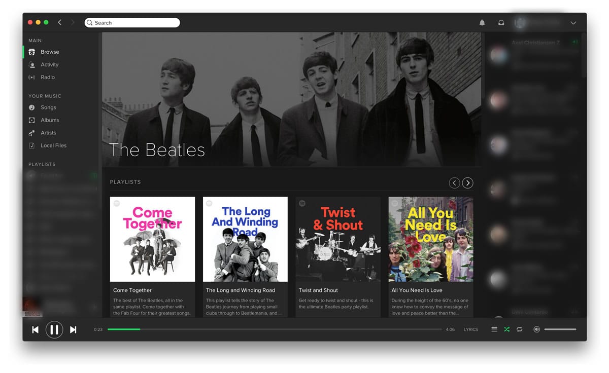 Spotify lideró las reproducciones de The Beatles en sus primeras 48 horas.