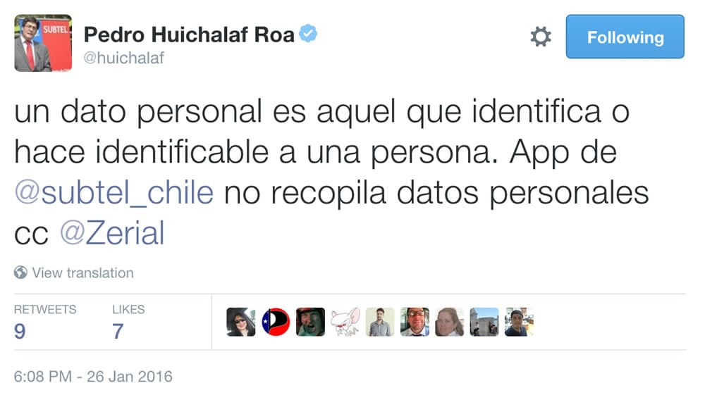 Tweet Huichalaf App SUBTEL 02