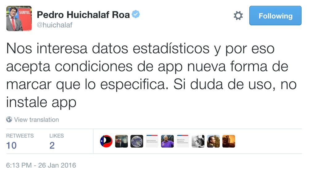 Tweet Huichalaf App SUBTEL 03