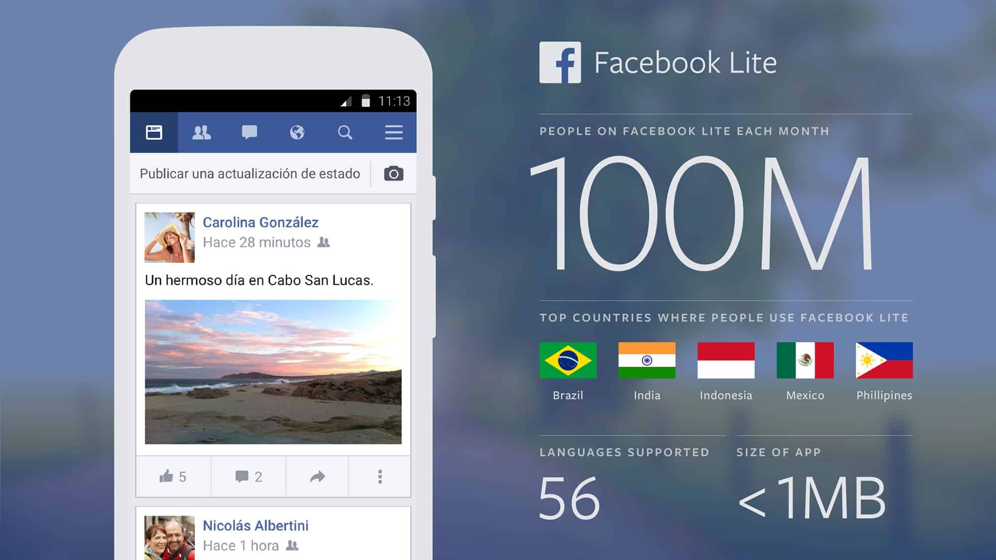 Facebook Lite logró su primer hito importante en 9 meses.