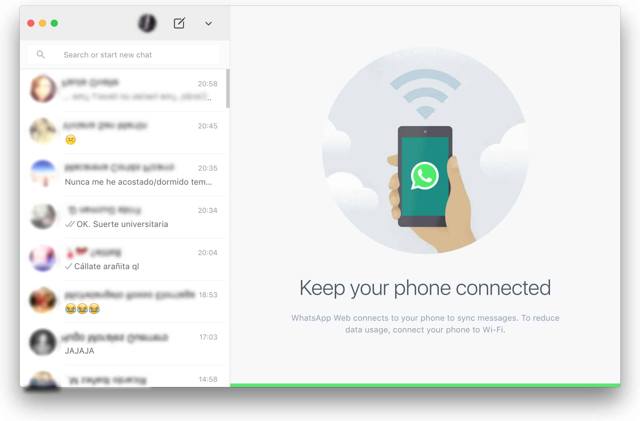 Así­ luce la nueva App de WhatsApp en OS X.
