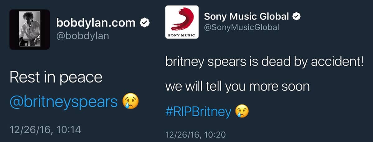 Bob Dylan Sony Music Tweets Hack OurMine