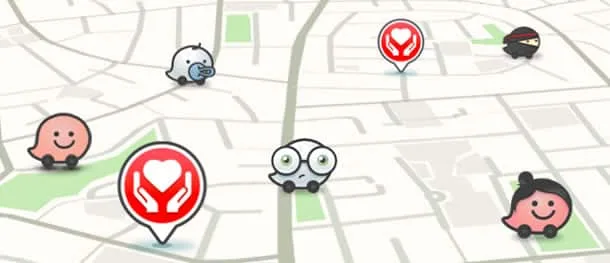 Emergency Cases Waze Map Mapa de la App en caso de solicitar ayuda.