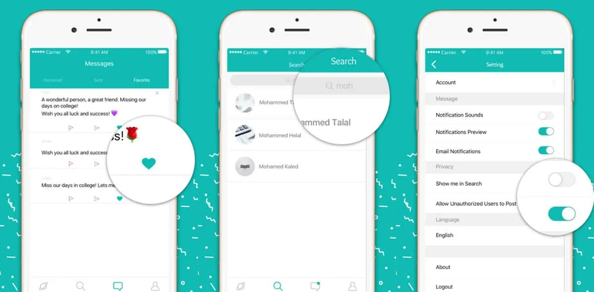 Sarahah App Screenshot Pantallazos de Sarahah.