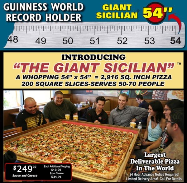 La pizza comercial más grande del mundo es del tamaño de un niño 10 años