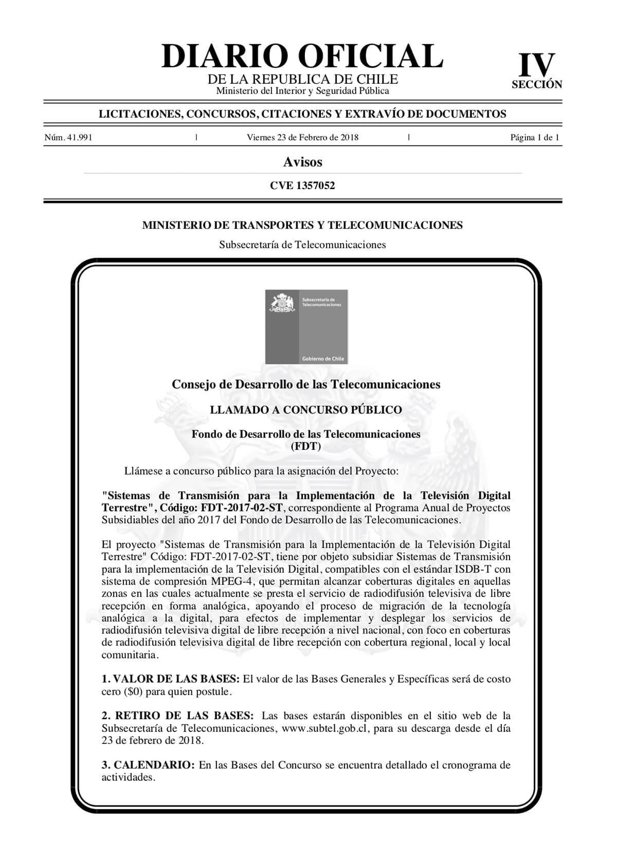 Se inicia concurso público para subsidiar a canales regionales por TVD