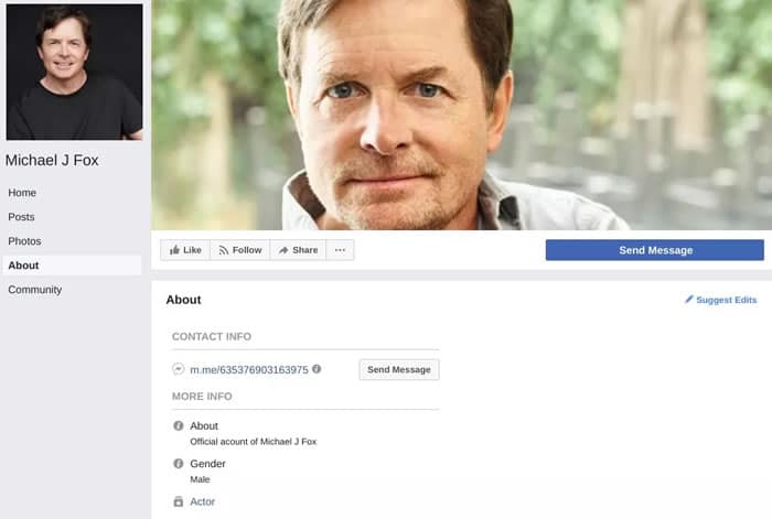 Falso Perfil Michael J Fox Volver al Futuro IV