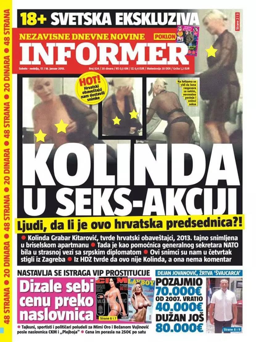 Fake Kolinda Grabar Newspaper Presidenta de Croacia