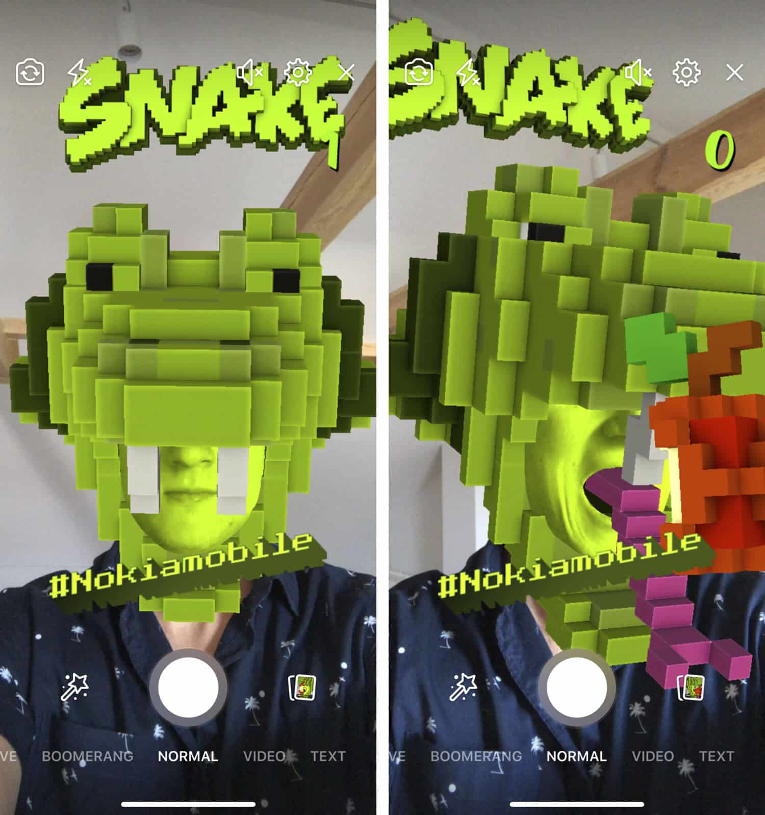 Nokia resucitó al Snake con realidad aumentada en Facebook
