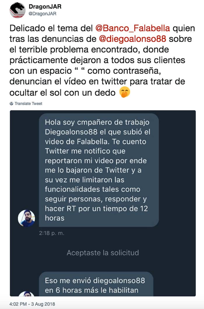 Tweet Borrado Banco Falabella Banco Falabella
