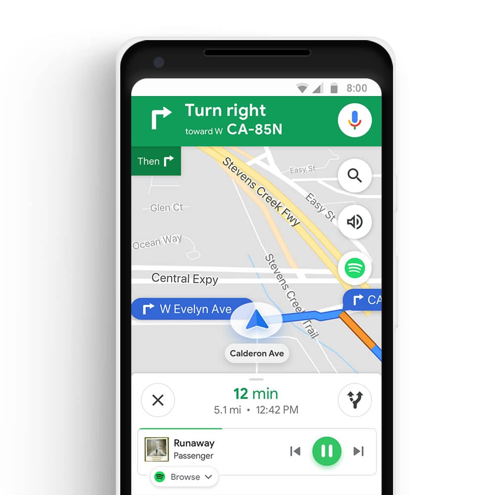 Google Maps Spotify Google Maps ahora controla la música de Spotify y Apple Music
