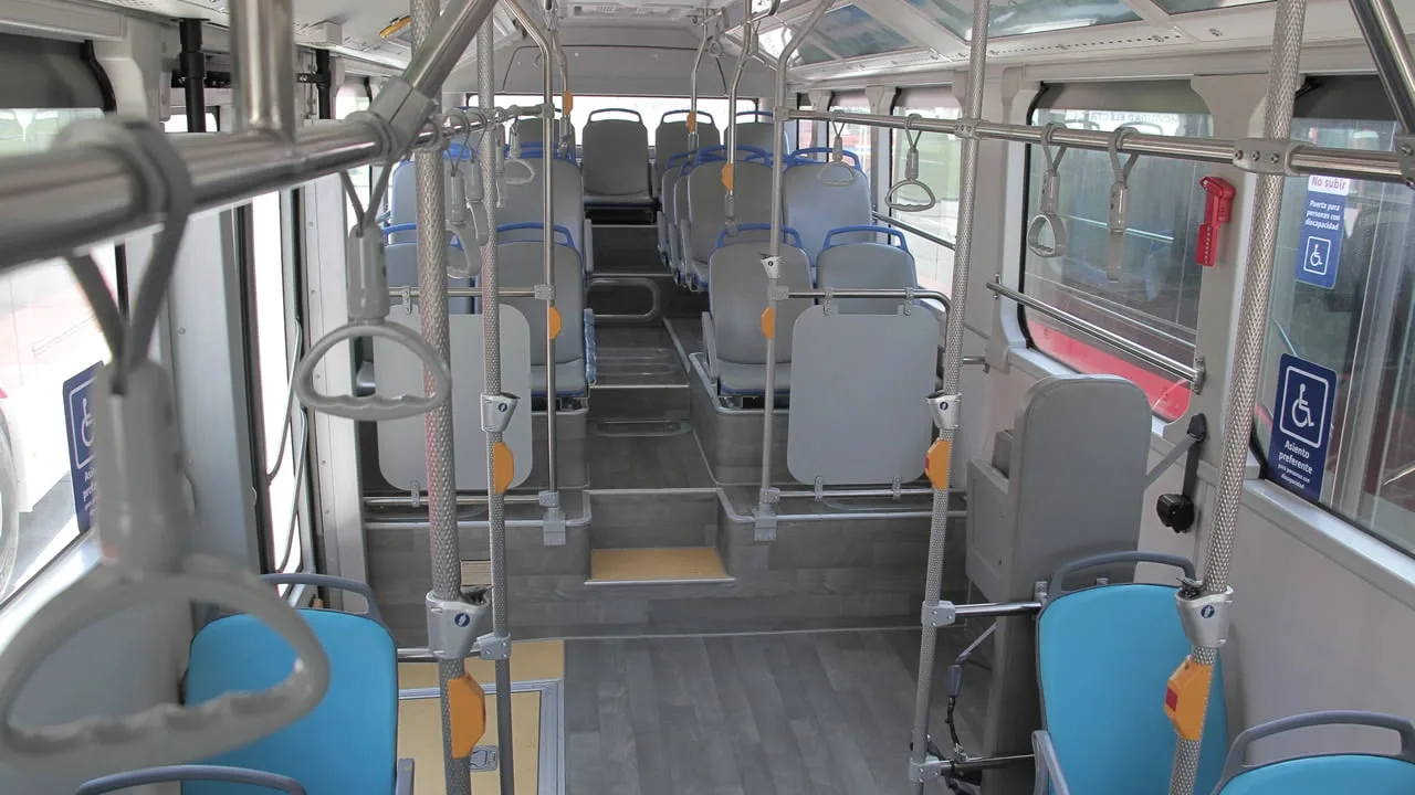 Buses Electricos Transantiago Interior de los buses eléctricos para el Transantiago.