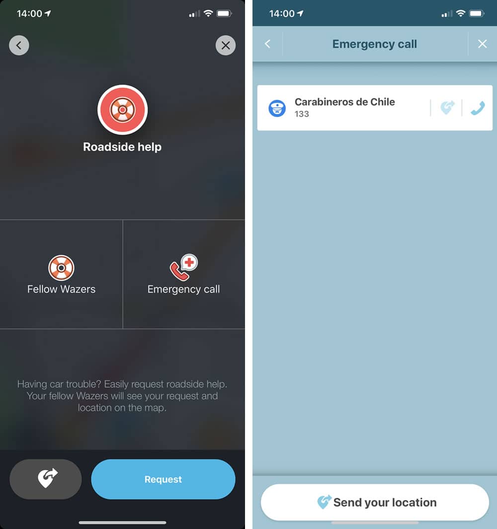 Waze integra botón de emergencia con llamada a Carabineros.