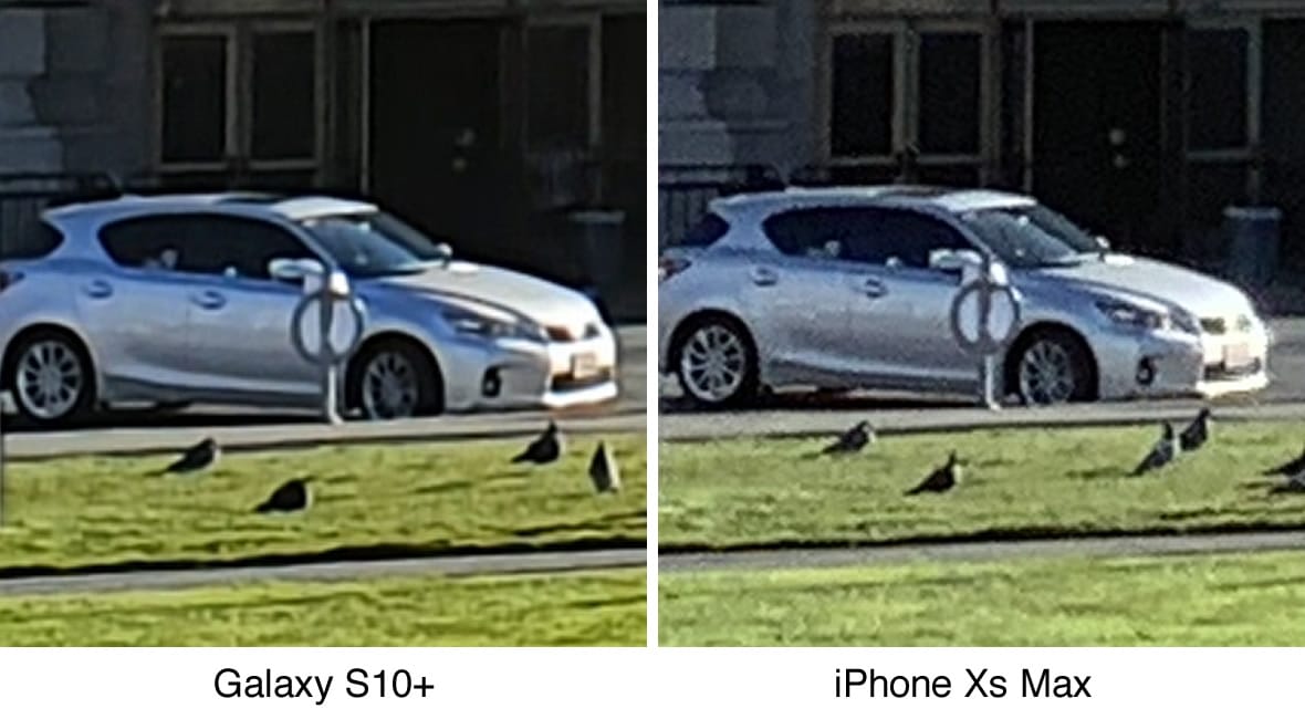 Comparación Galaxy S10+ con un iPhone Xs Max.