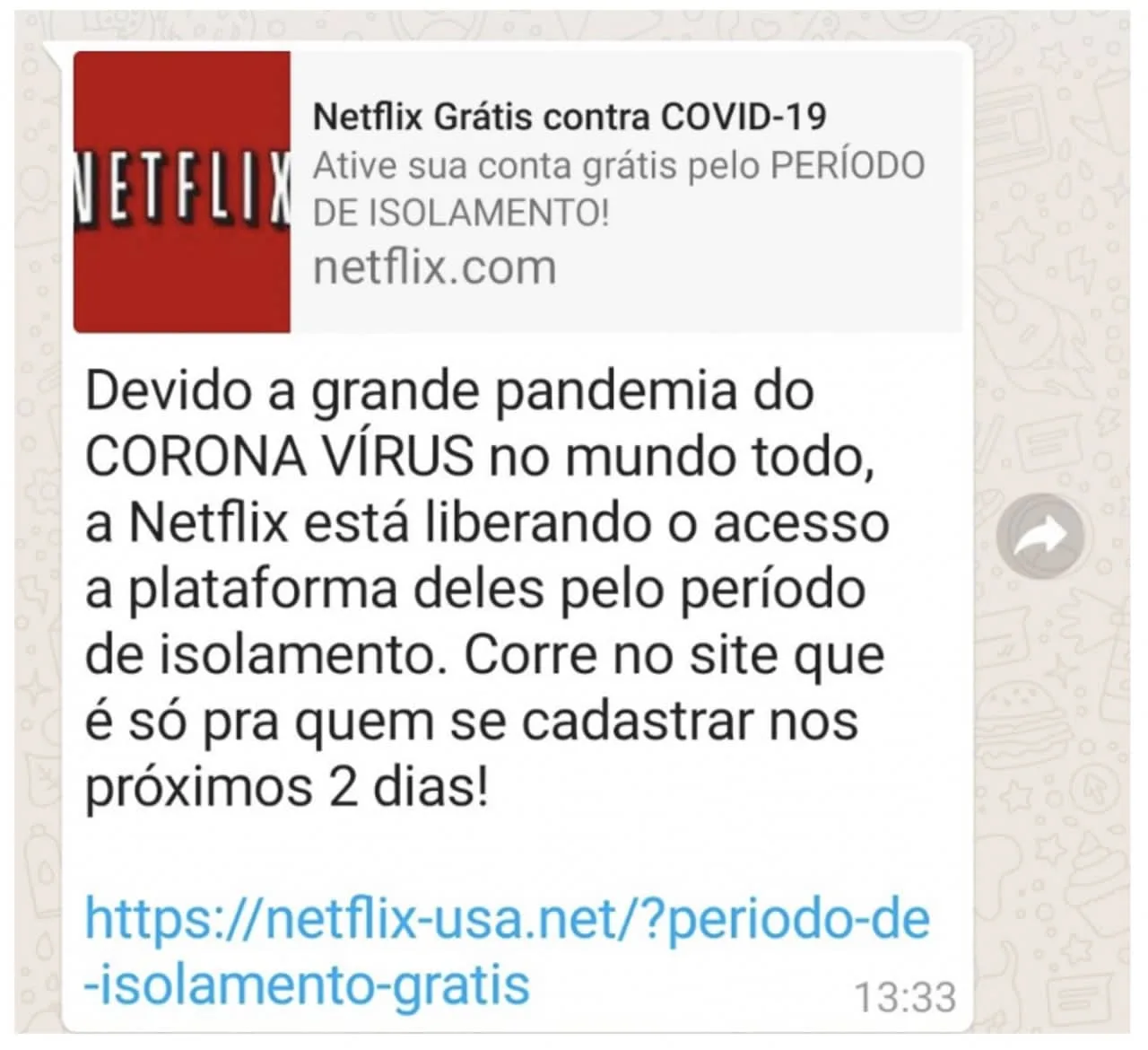 Utilizan a Netflix como carnada para estafa en WhatsApp por Coronavirus.