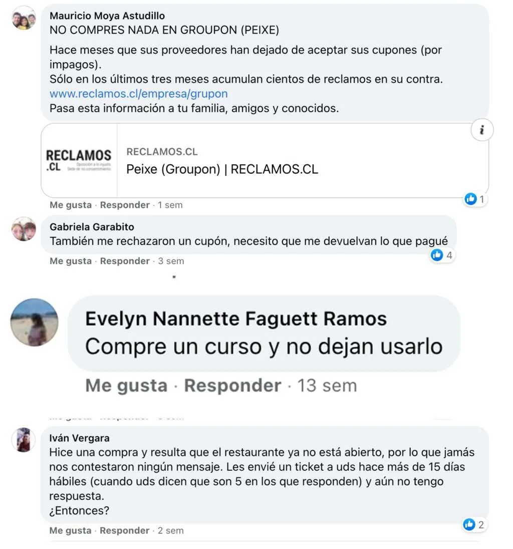 Quejas Cupones Peixe Peixe