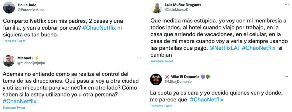 Chao Netflix Quejas Twitter #ChaoNetflix