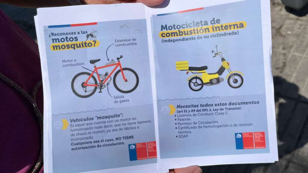 Díptico informativo del Ministerio por las bicicletas mosquito