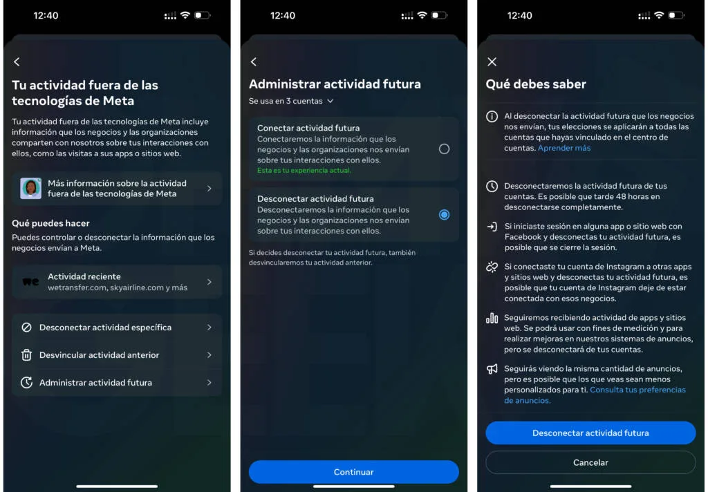 Tu Actividad Fuera De Las Tecnologias De Meta Instagram X Cómo limitar el rastreo de Instagram