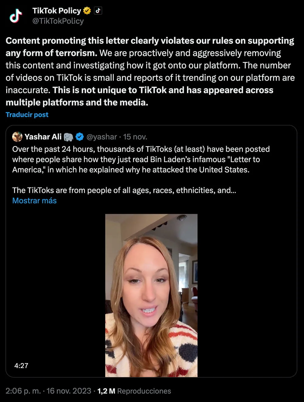 Tiktok Tweet Carta A America Osama Bin Laden Tiktok Tweet Carta A America Osama Bin Laden - Carta a América