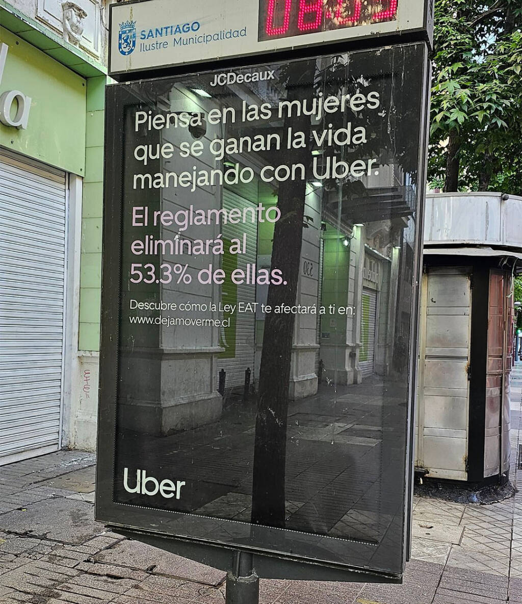 Campana Uber Chile Calle - lobby de Uber, Ley EAT