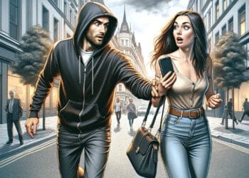 Ladron Robando Telefono Chica - protección en caso de robo