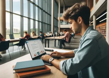 Estudiante Universitario En Su Laptop - ChatGPT Edu