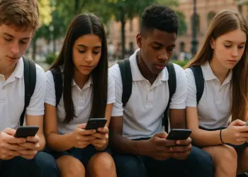 Estudiantes Usando Redes Sociales - Redes sociales