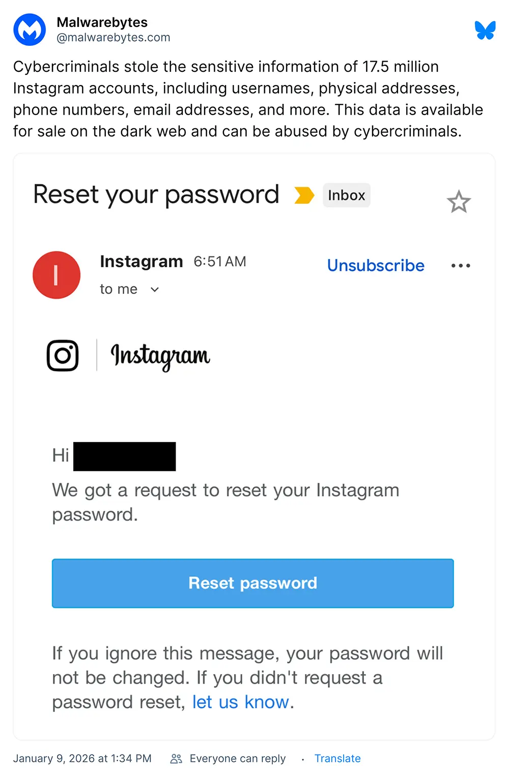 Malwarebytes Instagram Hack 2026 - Instagram, correos