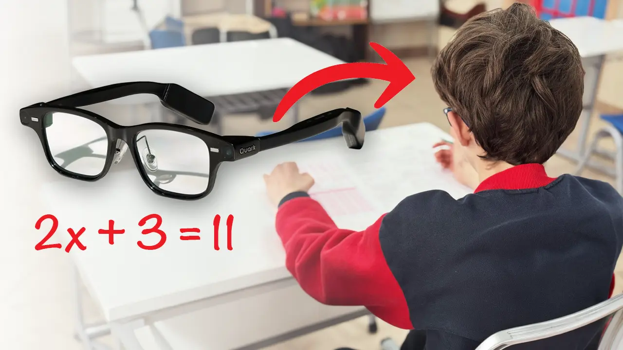 Usando anteojos pruebas colegios