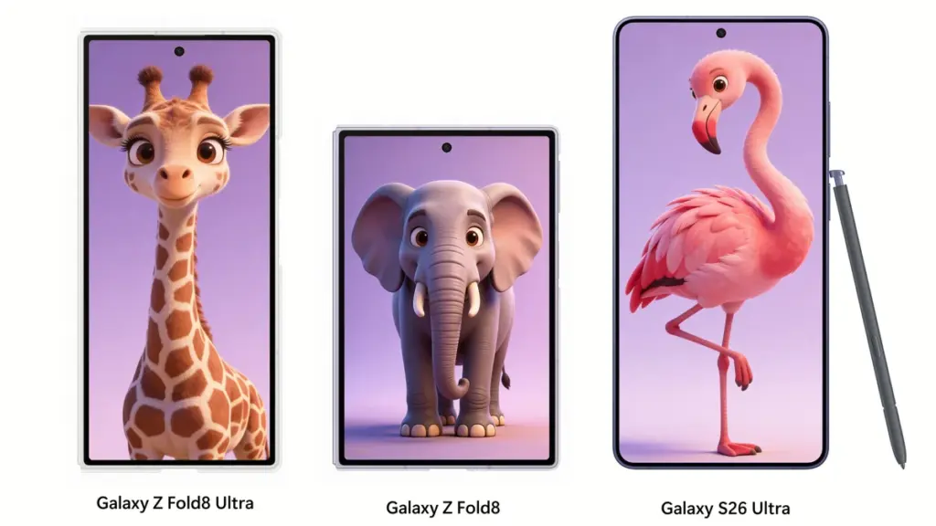 Galaxy Z Fold 8 vs Fold 8 Ultra vs S26 Ultra