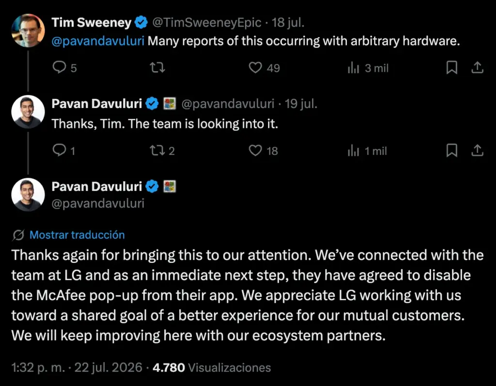 Pavan Davuluri Monitores LG McAfee